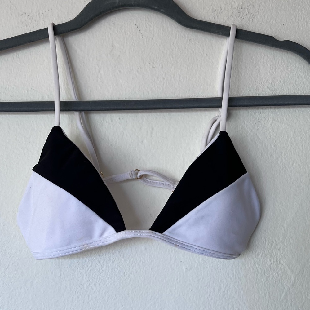 Issa de Mar black and white triangle cut bikini top